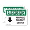 Signmission Electrical Propane Shutoff Switch With Symbol Emergency Sign, Vinyl Decal, 5in x 3.5in, 2PK OS-2PACK-EM-D-35-L-10291 - alternate 1